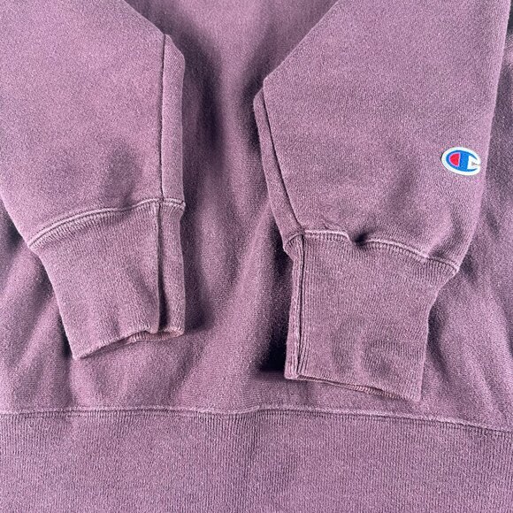 Y2K Champion Reverse Weave Sweatshirt Adult Medium Purple Small Logo Crewneck - Picture 4 of 14